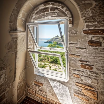 8mm Glass Bottom Hang Casement Window Đồng hợp kim nhôm tùy chỉnh