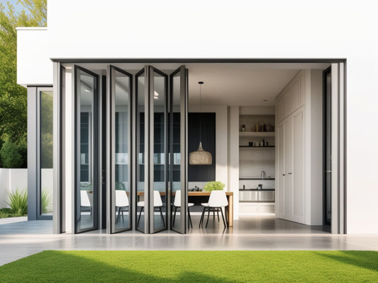 Anodizing Bifold Folding Glass Windows Thuốc giảm tiếng ồn chống gió